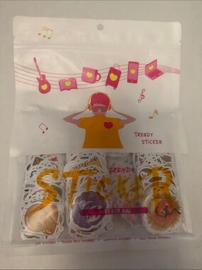Trendy boutique Pink and Gold Music-Themed Sticker Pack